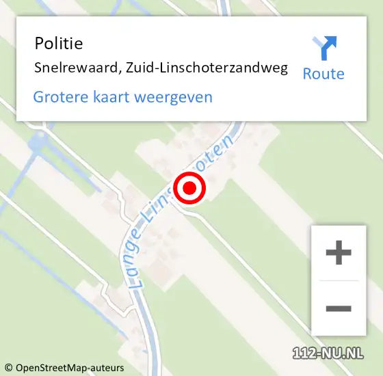 Locatie op kaart van de 112 melding: Politie Snelrewaard, Zuid-Linschoterzandweg op 26 januari 2024 17:14