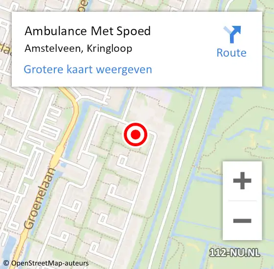 Locatie op kaart van de 112 melding: Ambulance Met Spoed Naar Amstelveen, Kringloop op 26 januari 2024 17:28
