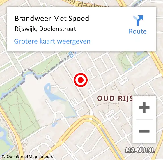 Locatie op kaart van de 112 melding: Brandweer Met Spoed Naar Rijswijk, Doelenstraat op 26 januari 2024 18:36
