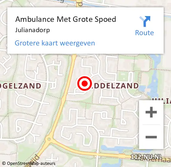 Locatie op kaart van de 112 melding: Ambulance Met Grote Spoed Naar Julianadorp op 26 januari 2024 21:08