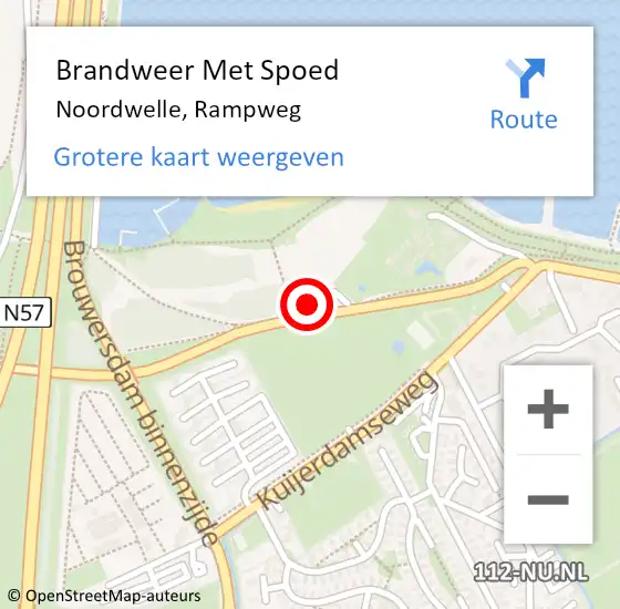 Locatie op kaart van de 112 melding: Brandweer Met Spoed Naar Noordwelle, Rampweg op 27 januari 2024 01:00