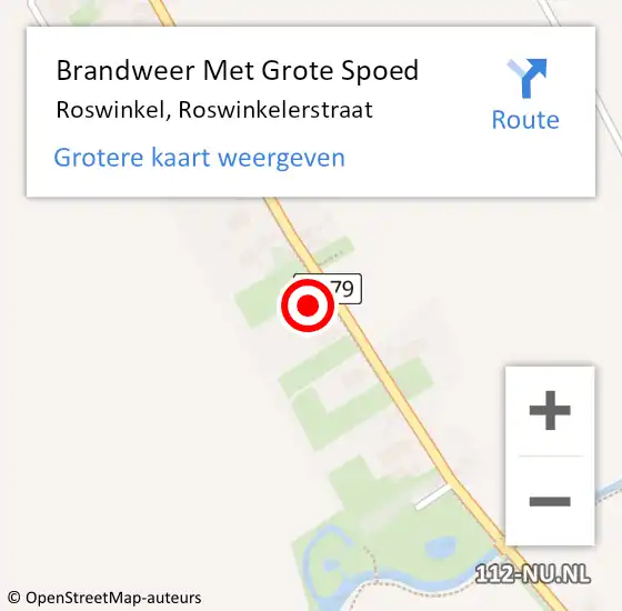 Locatie op kaart van de 112 melding: Brandweer Met Grote Spoed Naar Roswinkel, Roswinkelerstraat op 27 januari 2024 03:00