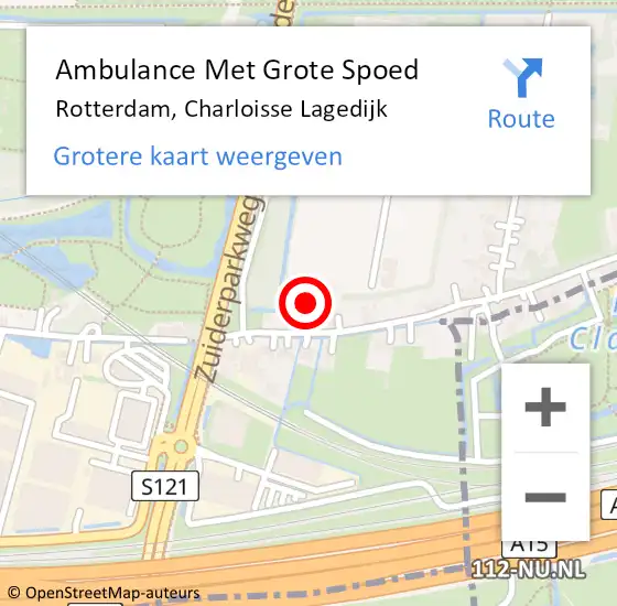 Locatie op kaart van de 112 melding: Ambulance Met Grote Spoed Naar Rotterdam, Charloisse Lagedijk op 27 januari 2024 04:51