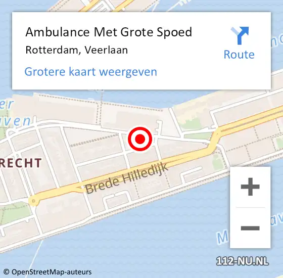 Locatie op kaart van de 112 melding: Ambulance Met Grote Spoed Naar Rotterdam, Veerlaan op 27 januari 2024 05:24