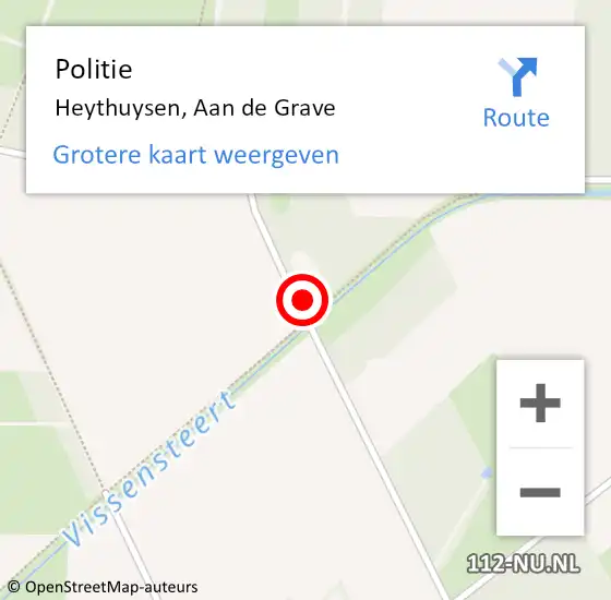 Locatie op kaart van de 112 melding: Politie Heythuysen, Aan de Grave op 27 januari 2024 05:33