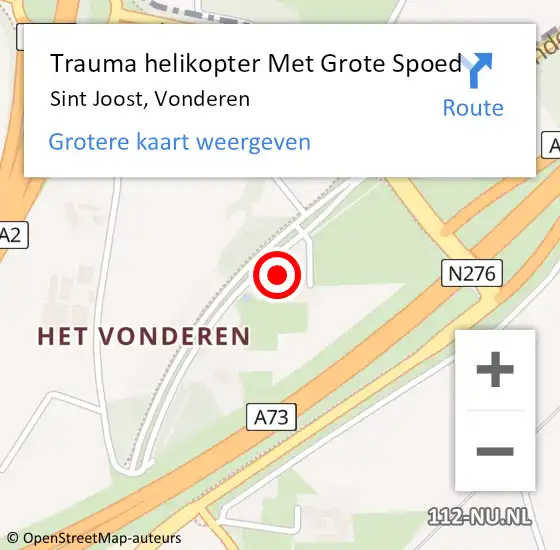 Locatie op kaart van de 112 melding: Trauma helikopter Met Grote Spoed Naar Sint Joost, Vonderen op 27 januari 2024 05:40