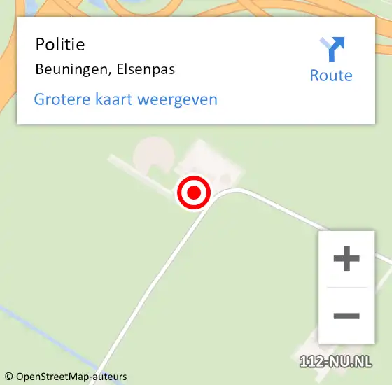 Locatie op kaart van de 112 melding: Politie Beuningen, Elsenpas op 27 januari 2024 06:12