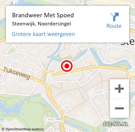 Locatie op kaart van de 112 melding: Brandweer Met Spoed Naar Steenwijk, Noordersingel op 27 januari 2024 08:32