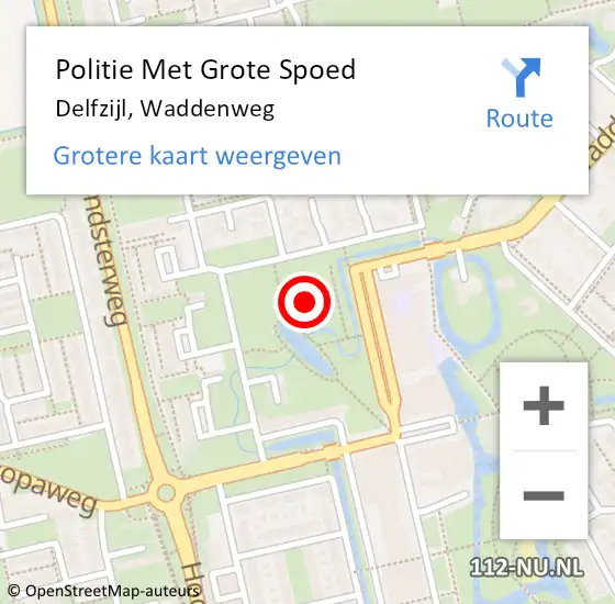 Locatie op kaart van de 112 melding: Politie Met Grote Spoed Naar Delfzijl, Waddenweg op 27 januari 2024 09:02