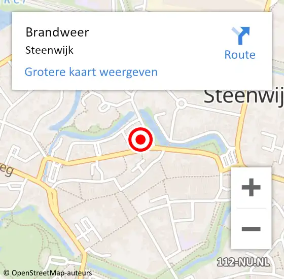 Locatie op kaart van de 112 melding: Brandweer Steenwijk op 27 januari 2024 09:55