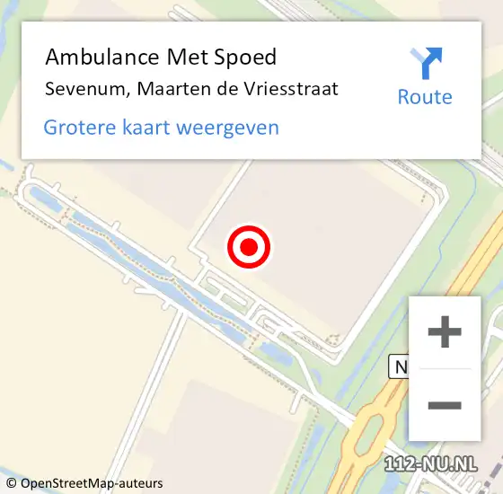 Locatie op kaart van de 112 melding: Ambulance Met Spoed Naar Sevenum, Maarten de Vriesstraat op 27 januari 2024 10:03