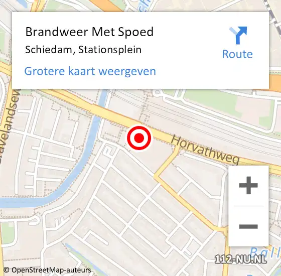 Locatie op kaart van de 112 melding: Brandweer Met Spoed Naar Schiedam, Stationsplein op 27 januari 2024 10:39