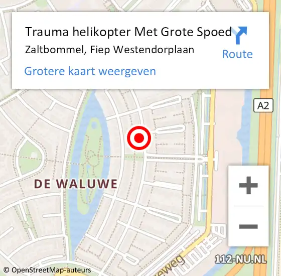 Locatie op kaart van de 112 melding: Trauma helikopter Met Grote Spoed Naar Zaltbommel, Fiep Westendorplaan op 27 januari 2024 10:44