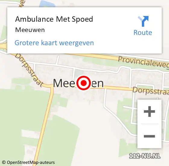 Locatie op kaart van de 112 melding: Ambulance Met Spoed Naar Meeuwen op 27 januari 2024 13:17