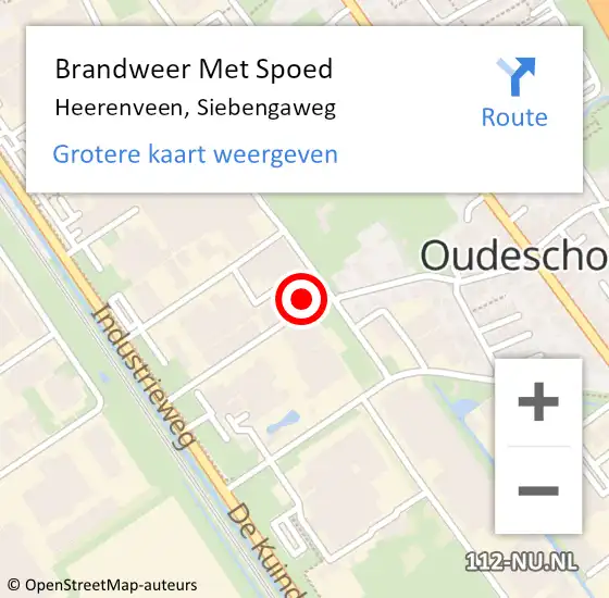 Locatie op kaart van de 112 melding: Brandweer Met Spoed Naar Heerenveen, Siebengaweg op 27 januari 2024 13:31