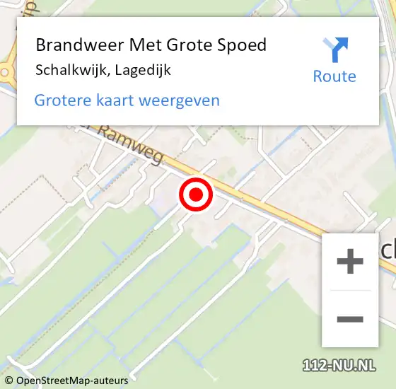 Locatie op kaart van de 112 melding: Brandweer Met Grote Spoed Naar Schalkwijk, Lagedijk op 27 januari 2024 14:53