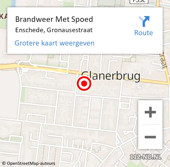 Locatie op kaart van de 112 melding: Brandweer Met Spoed Naar Enschede, Gronausestraat op 27 januari 2024 18:46