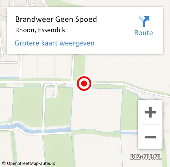 Locatie op kaart van de 112 melding: Brandweer Geen Spoed Naar Rhoon, Essendijk op 27 januari 2024 18:56