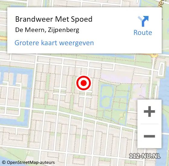 Locatie op kaart van de 112 melding: Brandweer Met Spoed Naar De Meern, Zijpenberg op 27 januari 2024 23:09