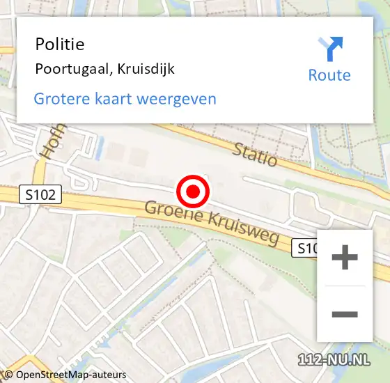 Locatie op kaart van de 112 melding: Politie Poortugaal, Kruisdijk op 27 januari 2024 23:17
