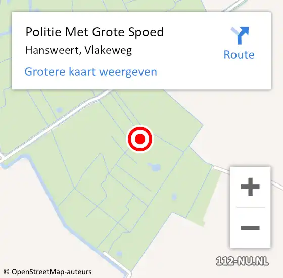 Locatie op kaart van de 112 melding: Politie Met Grote Spoed Naar Hansweert, Vlakeweg op 27 januari 2024 23:55