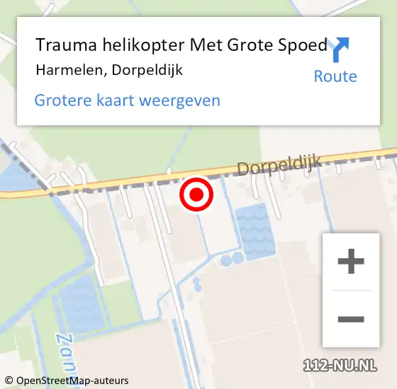 Locatie op kaart van de 112 melding: Trauma helikopter Met Grote Spoed Naar Harmelen, Dorpeldijk op 28 januari 2024 08:17