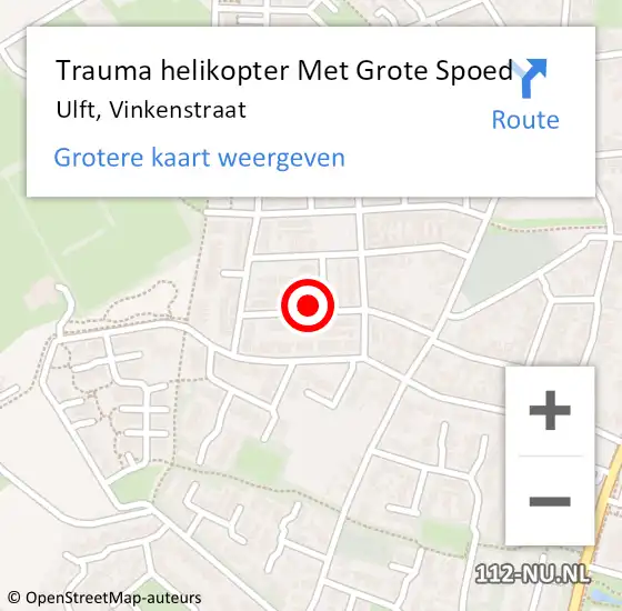 Locatie op kaart van de 112 melding: Trauma helikopter Met Grote Spoed Naar Ulft, Vinkenstraat op 28 januari 2024 08:45