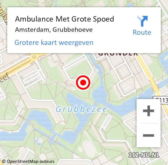 Locatie op kaart van de 112 melding: Ambulance Met Grote Spoed Naar Amsterdam, Grubbehoeve op 28 januari 2024 09:00