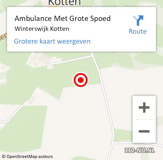 Locatie op kaart van de 112 melding: Ambulance Met Grote Spoed Naar Winterswijk Kotten op 28 januari 2024 10:50