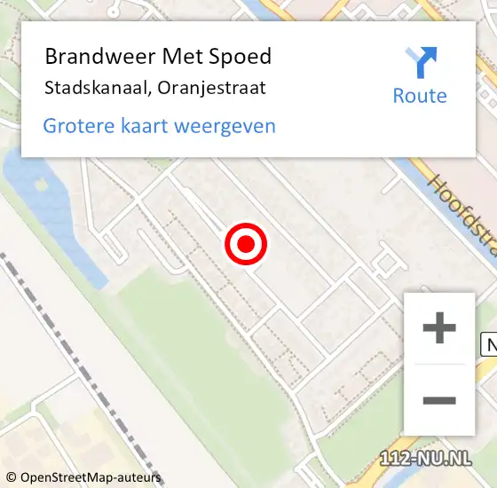 Locatie op kaart van de 112 melding: Brandweer Met Spoed Naar Stadskanaal, Oranjestraat op 28 januari 2024 11:22