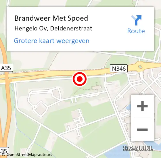 Locatie op kaart van de 112 melding: Brandweer Met Spoed Naar Hengelo Ov, Deldenerstraat op 23 september 2014 19:00