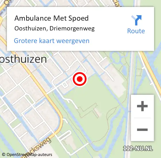 Locatie op kaart van de 112 melding: Ambulance Met Spoed Naar Oosthuizen, Driemorgenweg op 28 januari 2024 12:23
