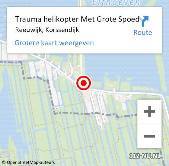 Locatie op kaart van de 112 melding: Trauma helikopter Met Grote Spoed Naar Reeuwijk, Korssendijk op 28 januari 2024 13:02