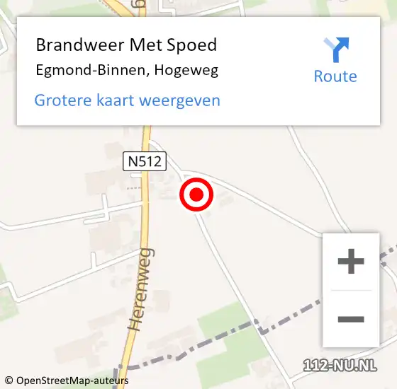Locatie op kaart van de 112 melding: Brandweer Met Spoed Naar Egmond-Binnen, Hogeweg op 28 januari 2024 13:41