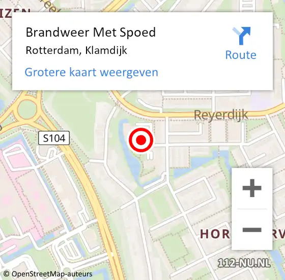 Locatie op kaart van de 112 melding: Brandweer Met Spoed Naar Rotterdam, Klamdijk op 28 januari 2024 13:45