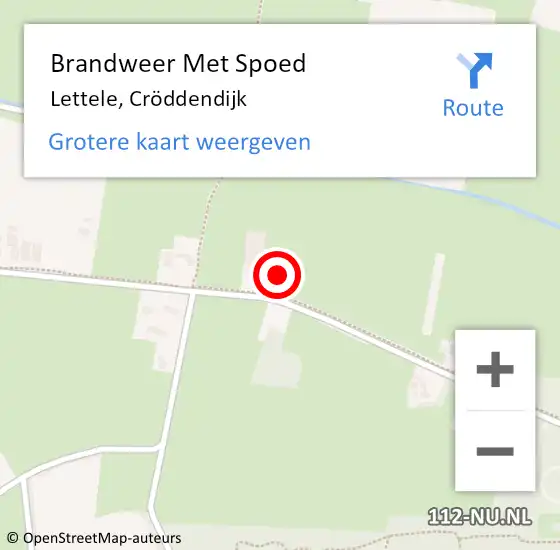 Locatie op kaart van de 112 melding: Brandweer Met Spoed Naar Lettele, Cröddendijk op 28 januari 2024 14:07