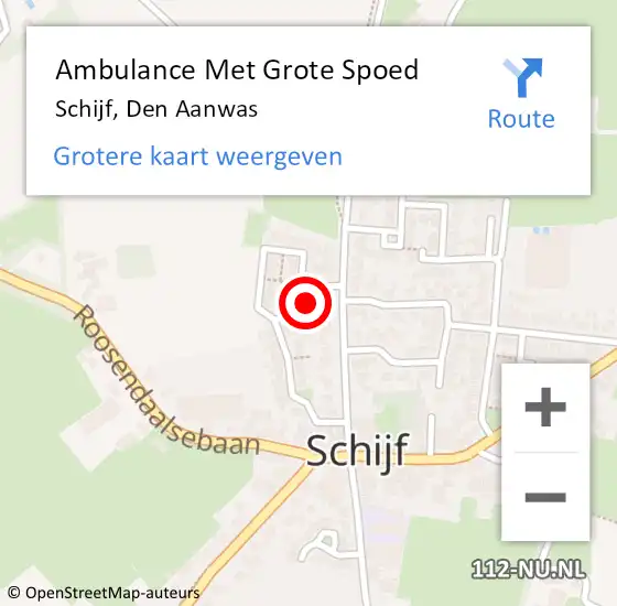 Locatie op kaart van de 112 melding: Ambulance Met Grote Spoed Naar Schijf, den Aanwas op 23 september 2014 19:20