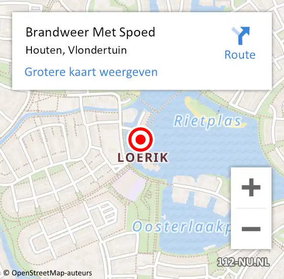 Locatie op kaart van de 112 melding: Brandweer Met Spoed Naar Houten, Vlondertuin op 23 september 2014 19:22