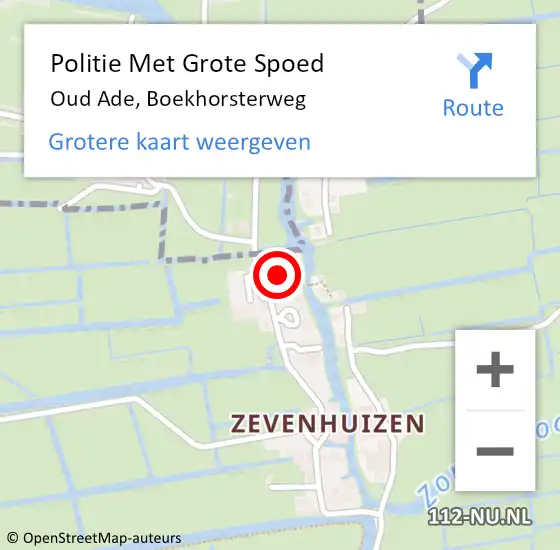 Locatie op kaart van de 112 melding: Politie Met Grote Spoed Naar Oud Ade, Boekhorsterweg op 28 januari 2024 15:40