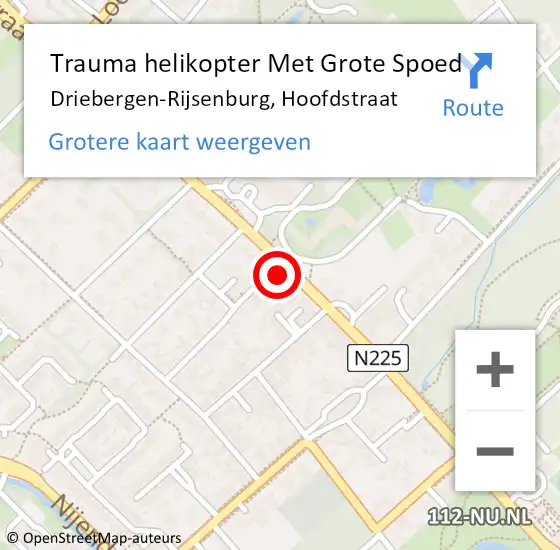 Locatie op kaart van de 112 melding: Trauma helikopter Met Grote Spoed Naar Driebergen-Rijsenburg, Hoofdstraat op 28 januari 2024 15:55