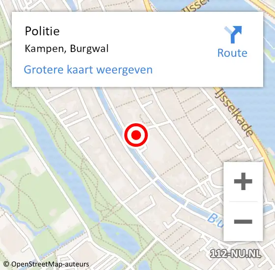 Locatie op kaart van de 112 melding: Politie Kampen, Burgwal op 28 januari 2024 16:16