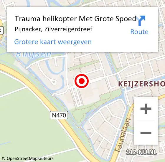 Locatie op kaart van de 112 melding: Trauma helikopter Met Grote Spoed Naar Pijnacker, Zilverreigerdreef op 28 januari 2024 17:10