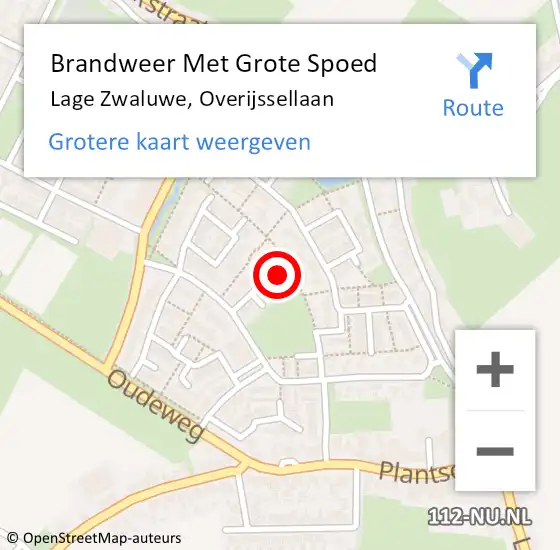 Locatie op kaart van de 112 melding: Brandweer Met Grote Spoed Naar Lage Zwaluwe, Overijssellaan op 28 januari 2024 19:42