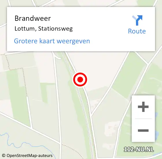 Locatie op kaart van de 112 melding: Brandweer Lottum, Stationsweg op 23 september 2014 20:12