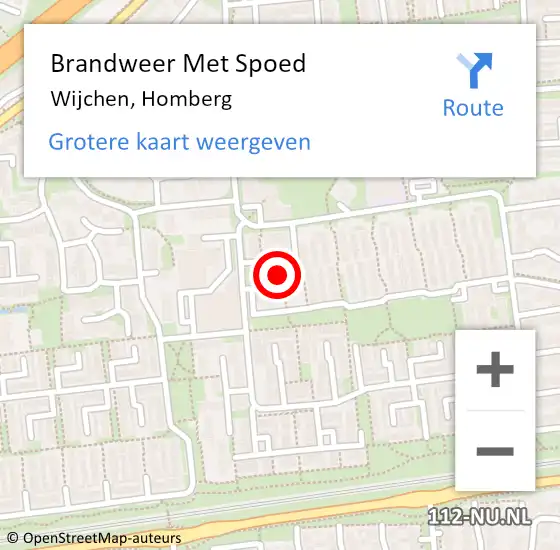 Locatie op kaart van de 112 melding: Brandweer Met Spoed Naar Wijchen, Homberg op 28 januari 2024 22:16