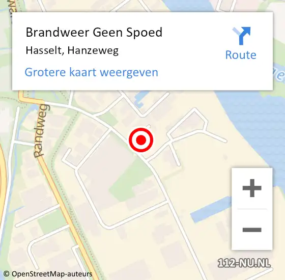 Locatie op kaart van de 112 melding: Brandweer Geen Spoed Naar Hasselt, Hanzeweg op 28 januari 2024 22:20