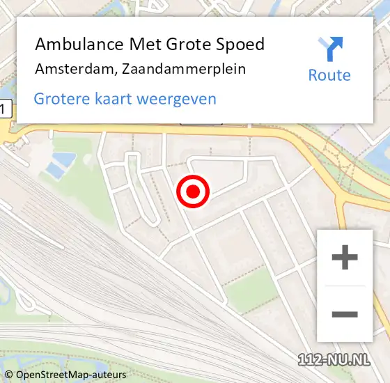 Locatie op kaart van de 112 melding: Ambulance Met Grote Spoed Naar Amsterdam, Zaandammerplein op 29 januari 2024 01:53