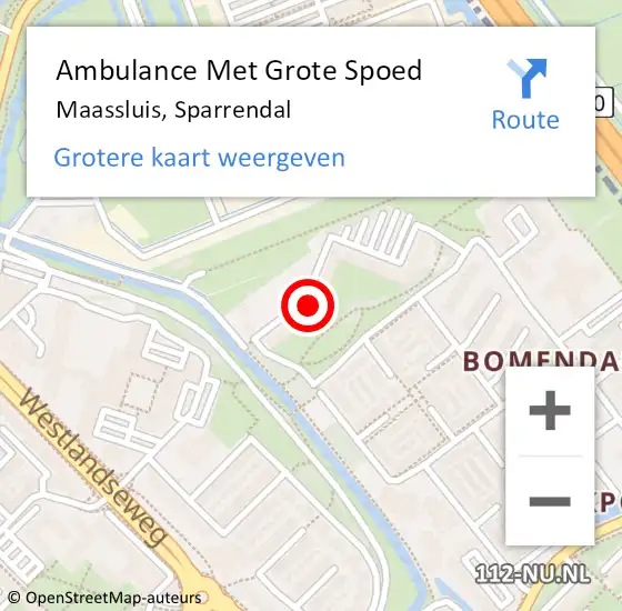 Locatie op kaart van de 112 melding: Ambulance Met Grote Spoed Naar Maassluis, Sparrendal op 29 januari 2024 02:11