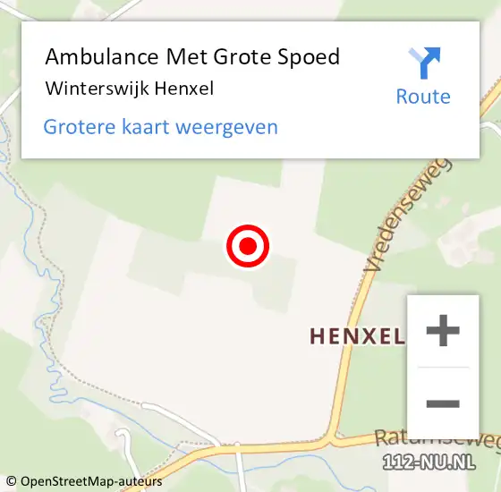 Locatie op kaart van de 112 melding: Ambulance Met Grote Spoed Naar Winterswijk Henxel op 29 januari 2024 07:18
