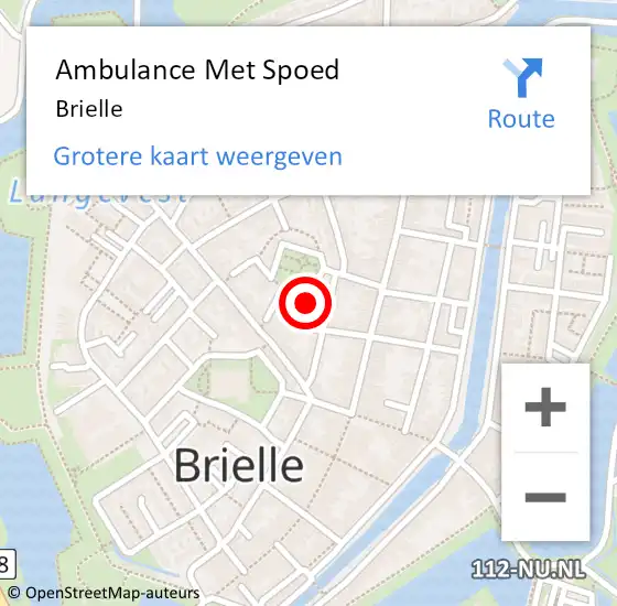 Locatie op kaart van de 112 melding: Ambulance Met Spoed Naar Brielle op 29 januari 2024 08:01